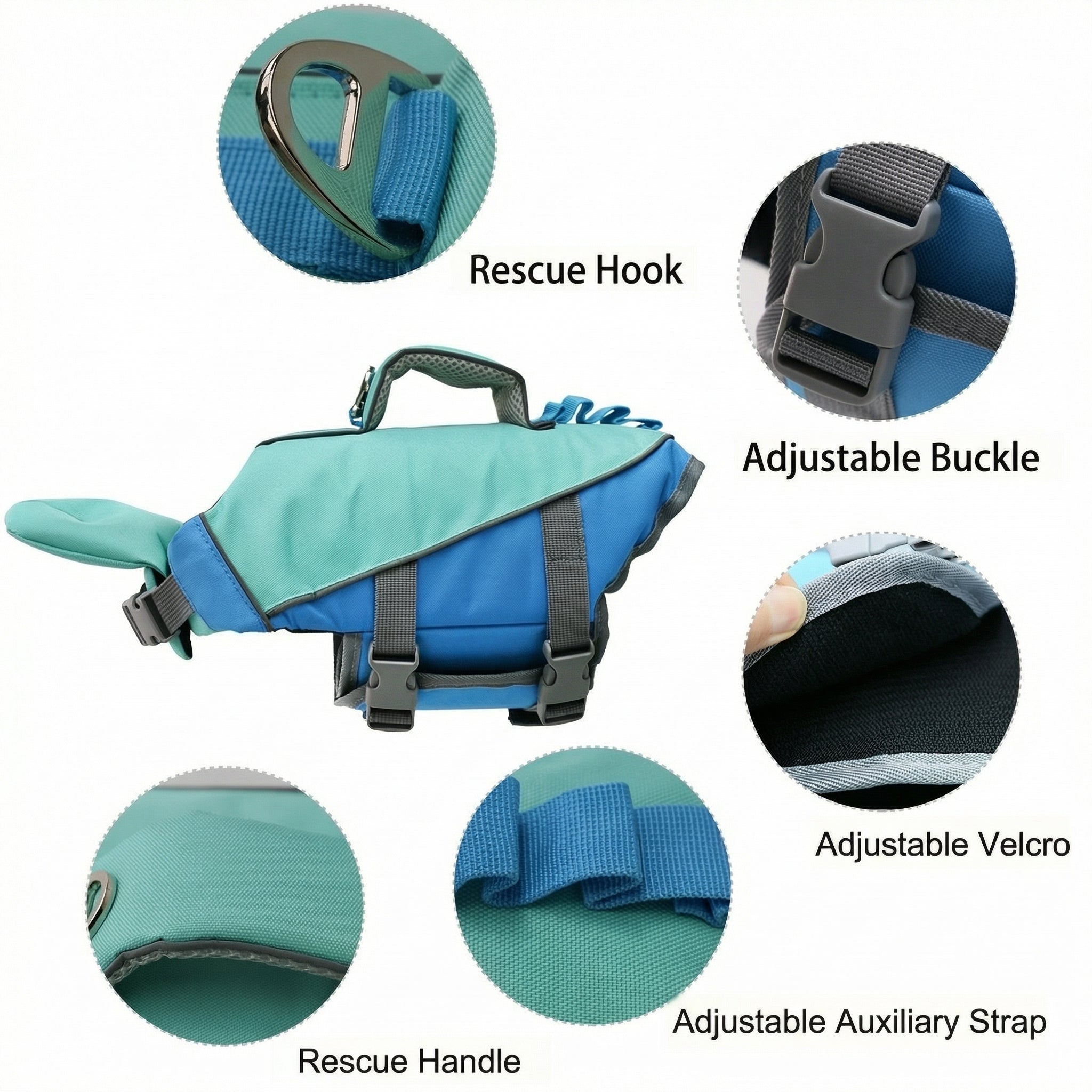 Reflective Ripstop Flotation Dog Life Jacket