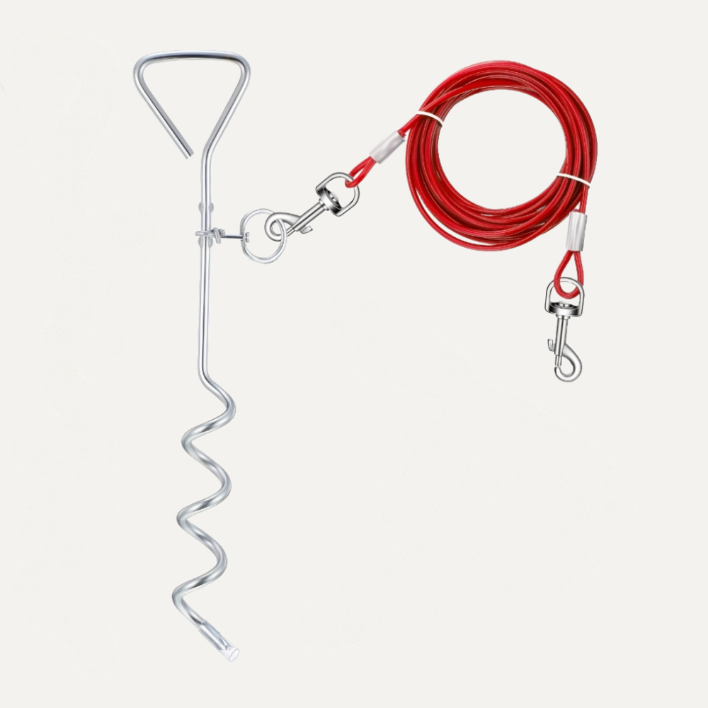 360° Tangle-Free Spiral Dog Tie-Out Stake