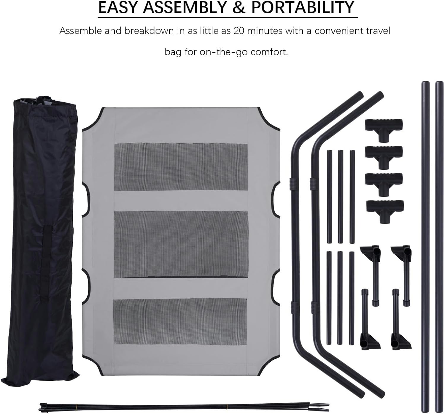 ShadePaws Elevated Dog Bed with Removable Canopy