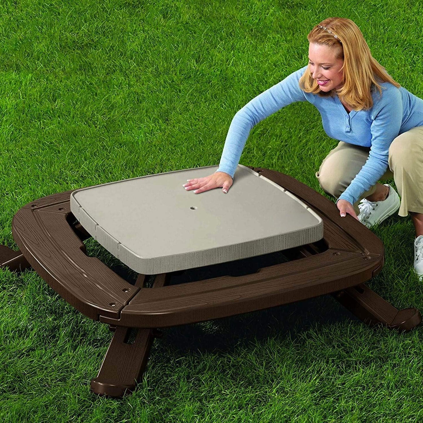 SunnyPlay Fold 'n Store Picnic Table with Umbrella