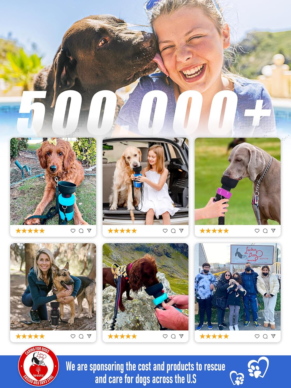 Large-Capacity Hanging Collapsible Dog Water Bottle