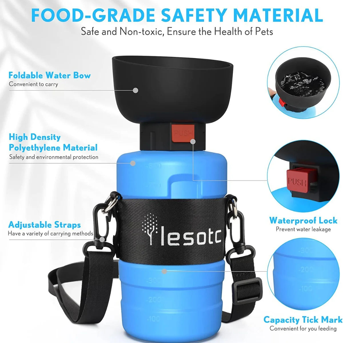 Large-Capacity Hanging Collapsible Dog Water Bottle