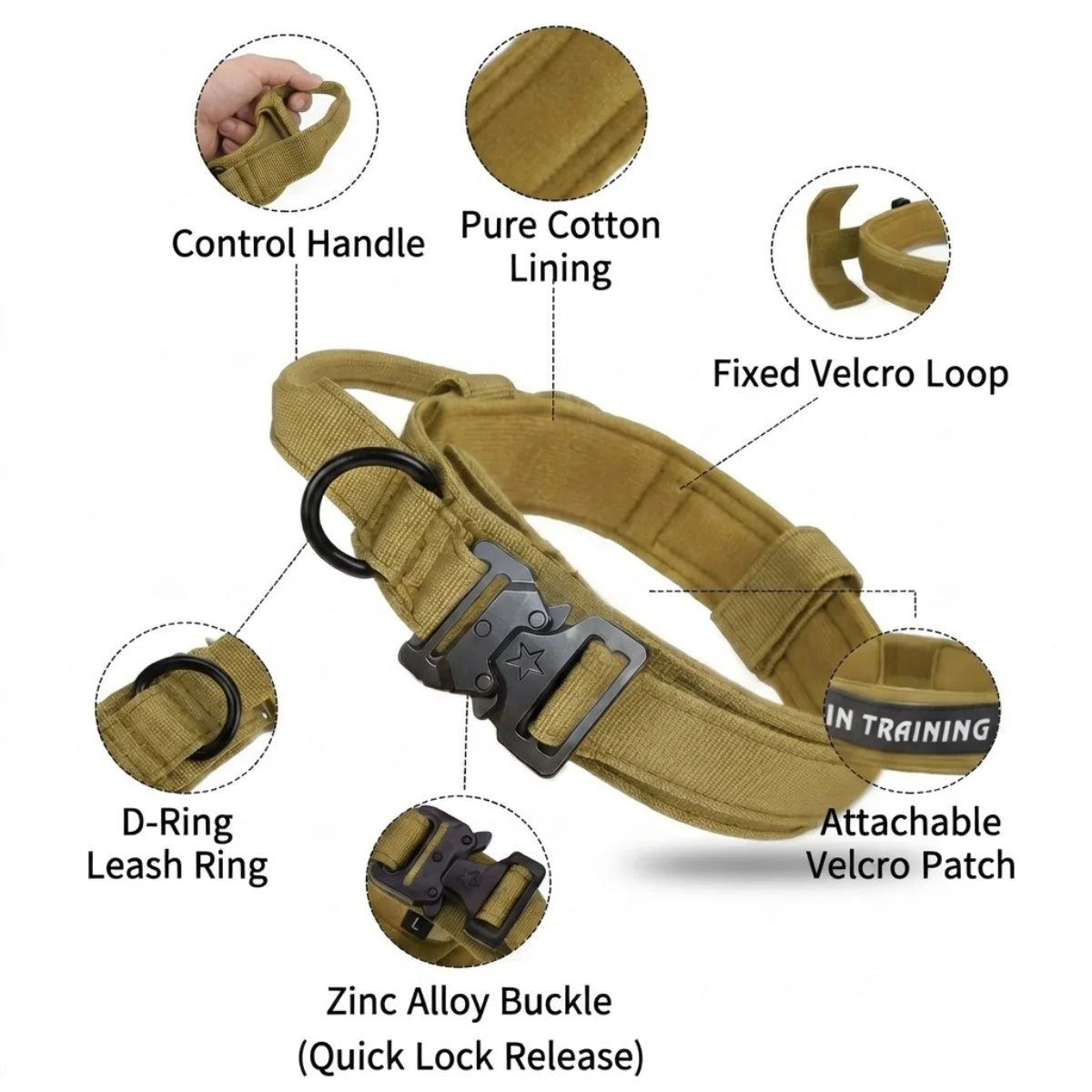 No-Pull Adjustable Tactical Dog Collar