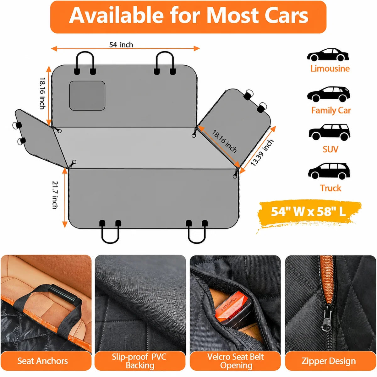 Waterproof Dog Car Seat Hammock Cover