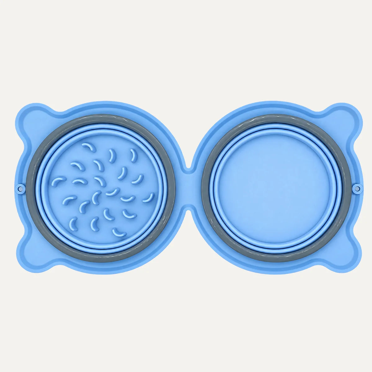 Portable Collapsible Slow Feeder Double Dog Bowl