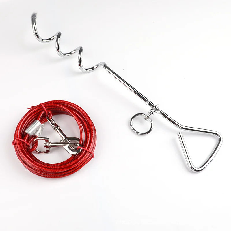 360° Tangle-Free Spiral Dog Tie-Out Stake