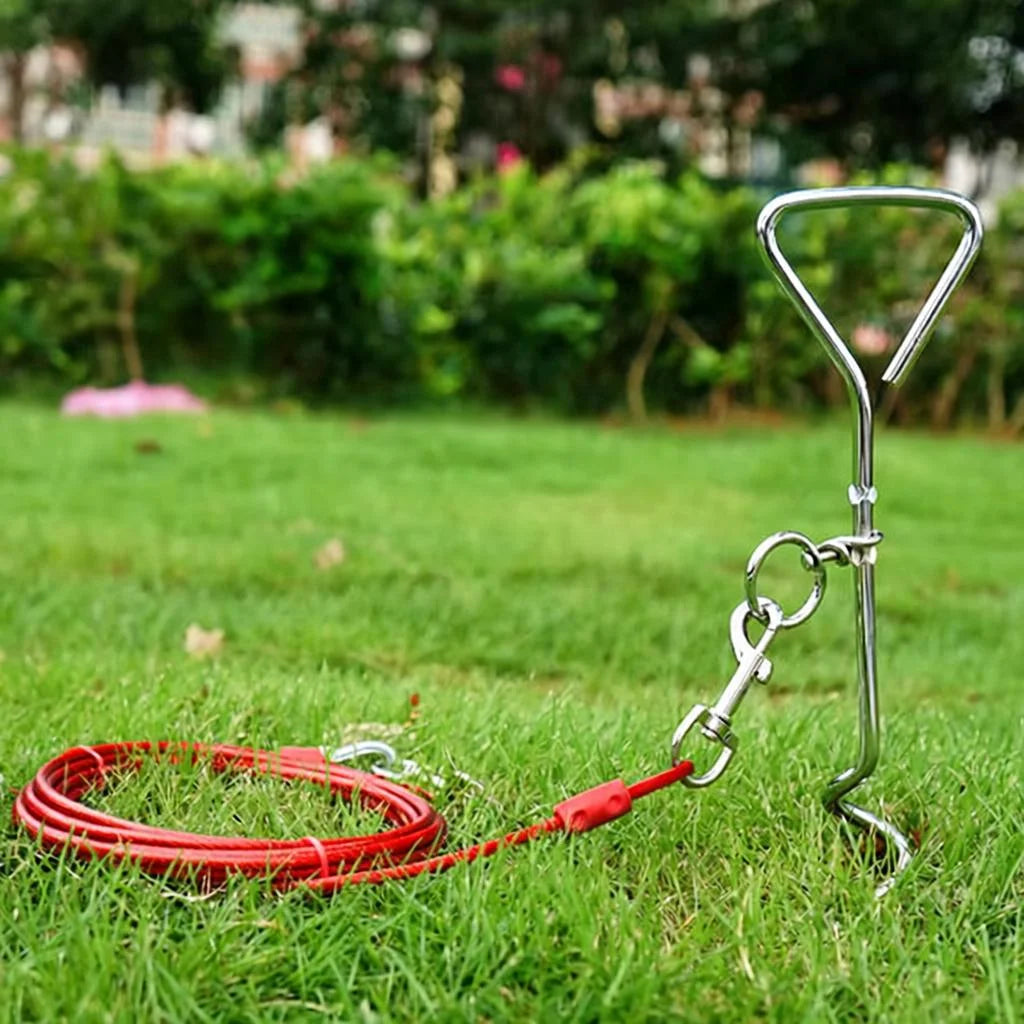 360° Tangle-Free Spiral Dog Tie-Out Stake