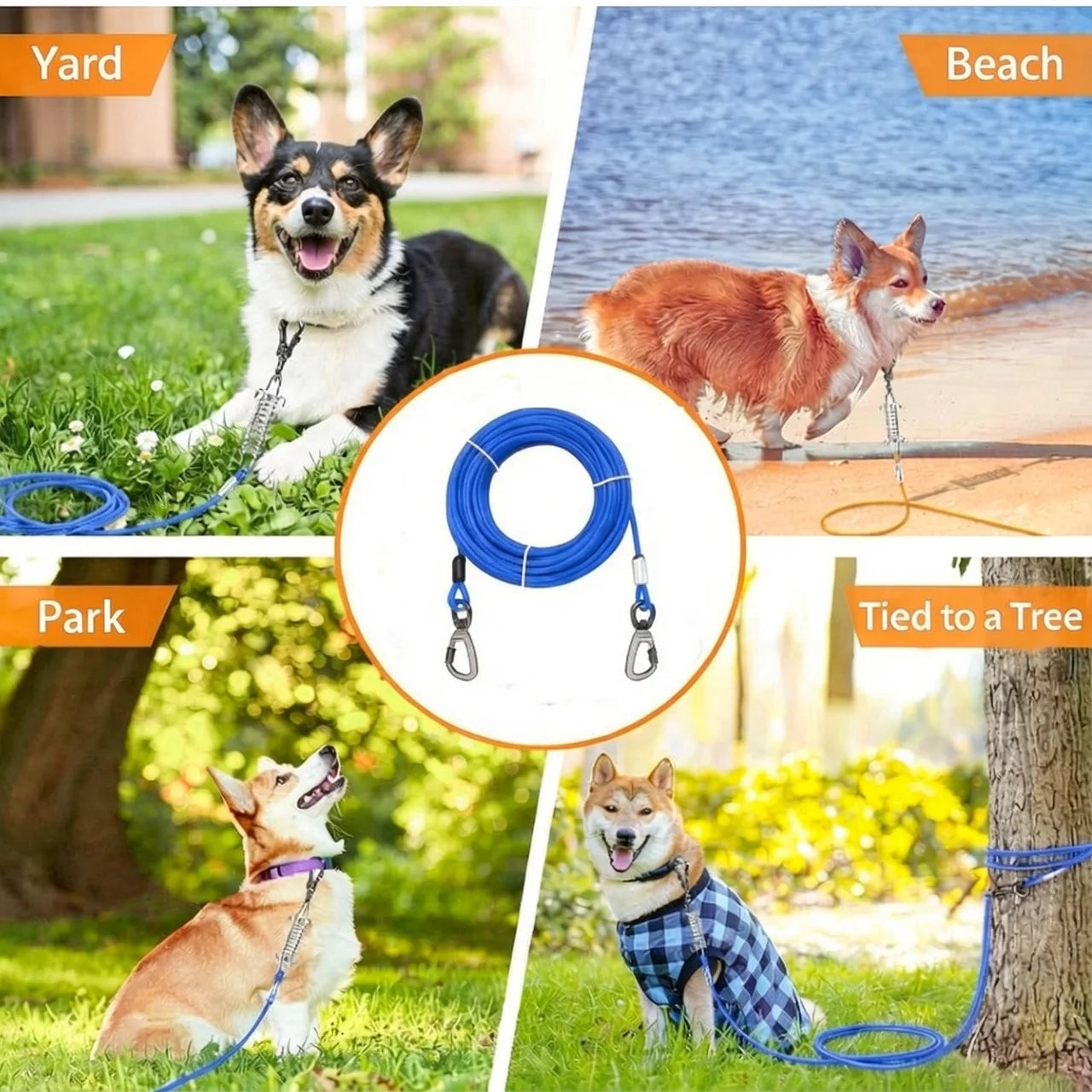 360° Tangle-Free Spiral Dog Tie-Out Stake