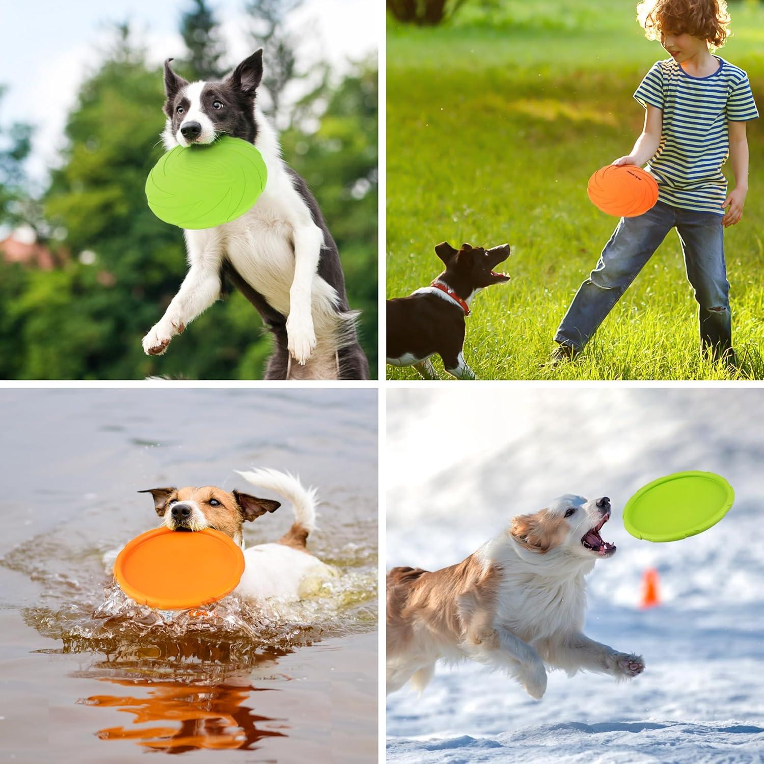 2 Pcs PawGlide Dog Flying Disc