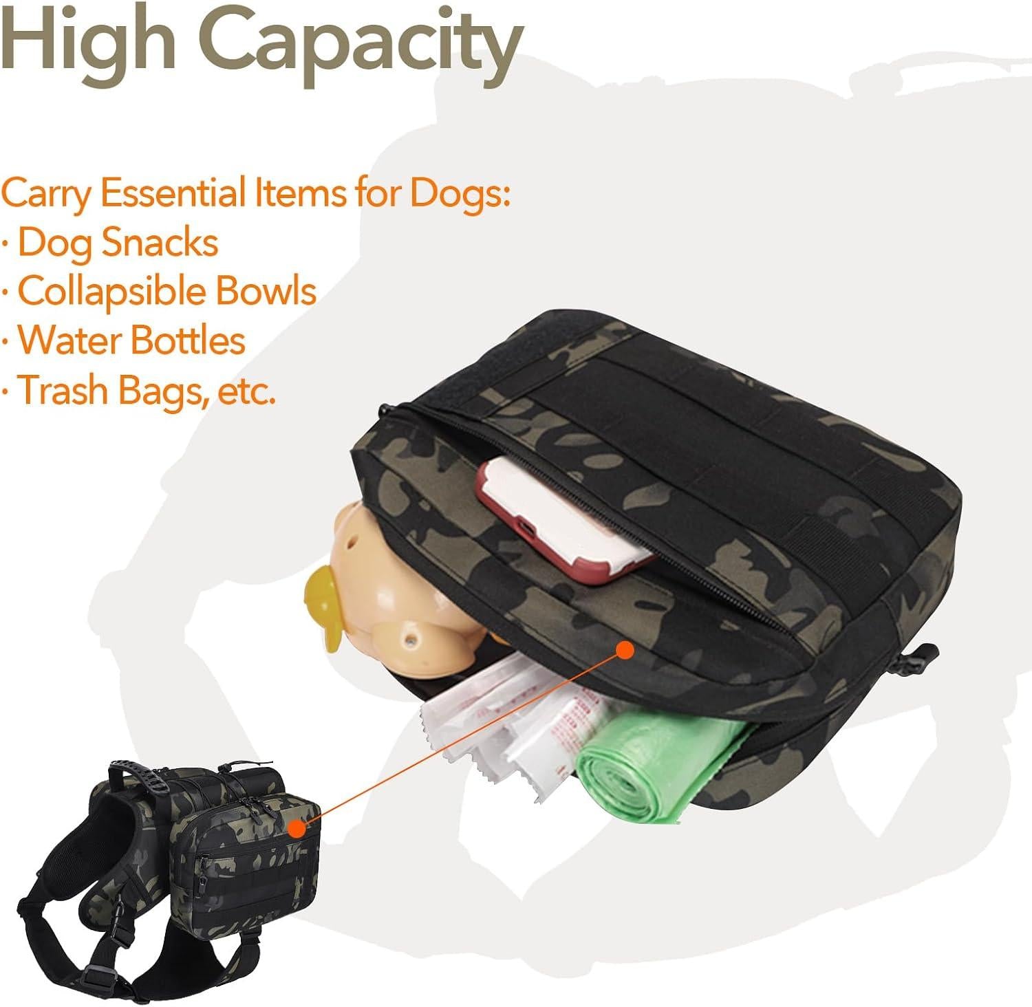 TrailTrek 2-in-1 Tactical Dog Harness Pack