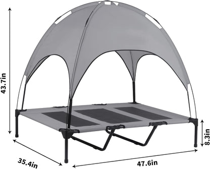 ShadePaws Elevated Dog Bed with Removable Canopy
