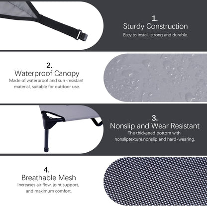 ShadePaws Elevated Dog Bed with Removable Canopy