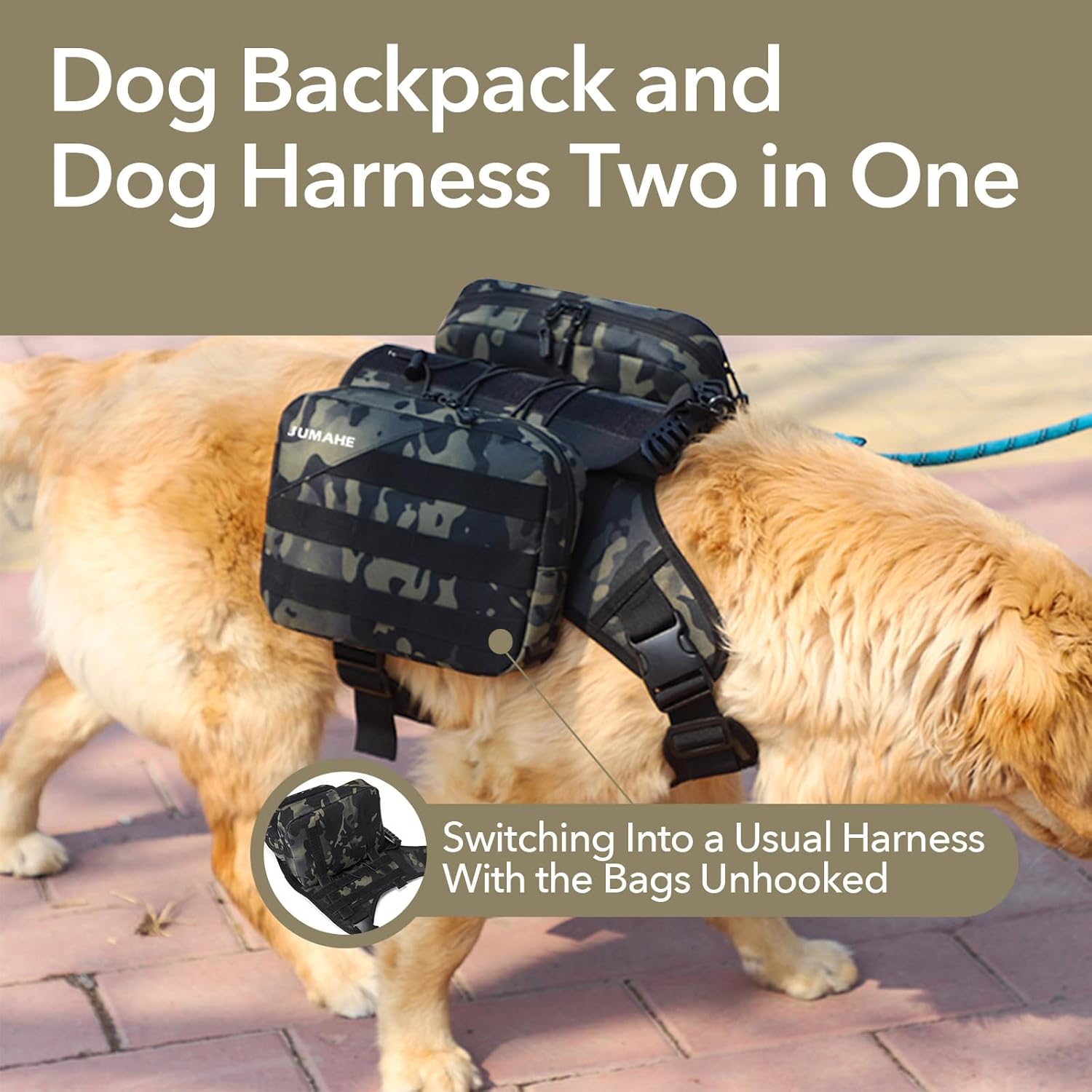 TrailTrek 2-in-1 Tactical Dog Harness Pack