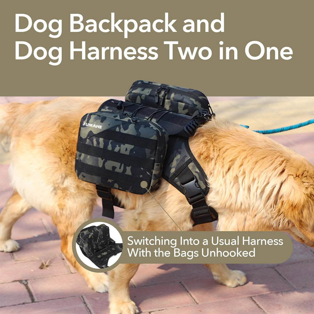 TrailTrek 2-in-1 Tactical Dog Harness Pack