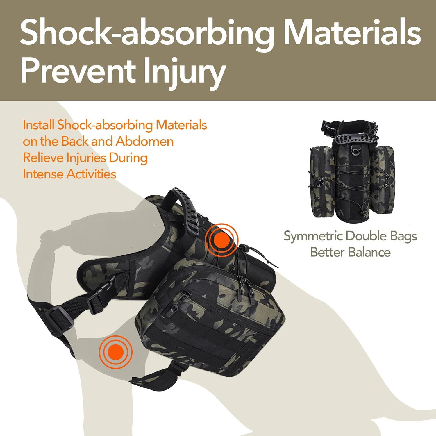 TrailTrek 2-in-1 Tactical Dog Harness Pack