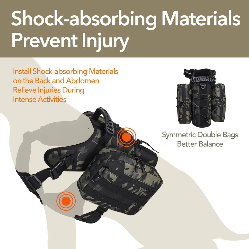 TrailTrek 2-in-1 Tactical Dog Harness Pack