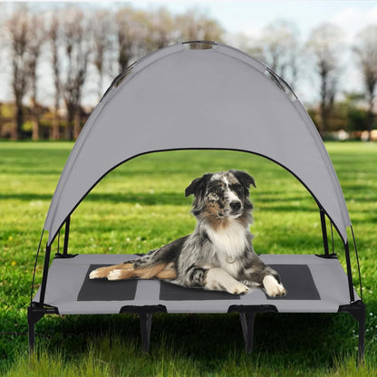 ShadePaws Elevated Dog Bed with Removable Canopy