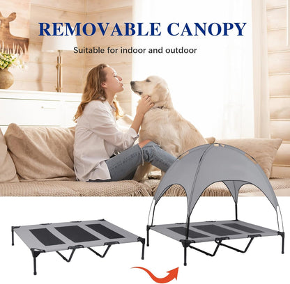 ShadePaws Elevated Dog Bed with Removable Canopy
