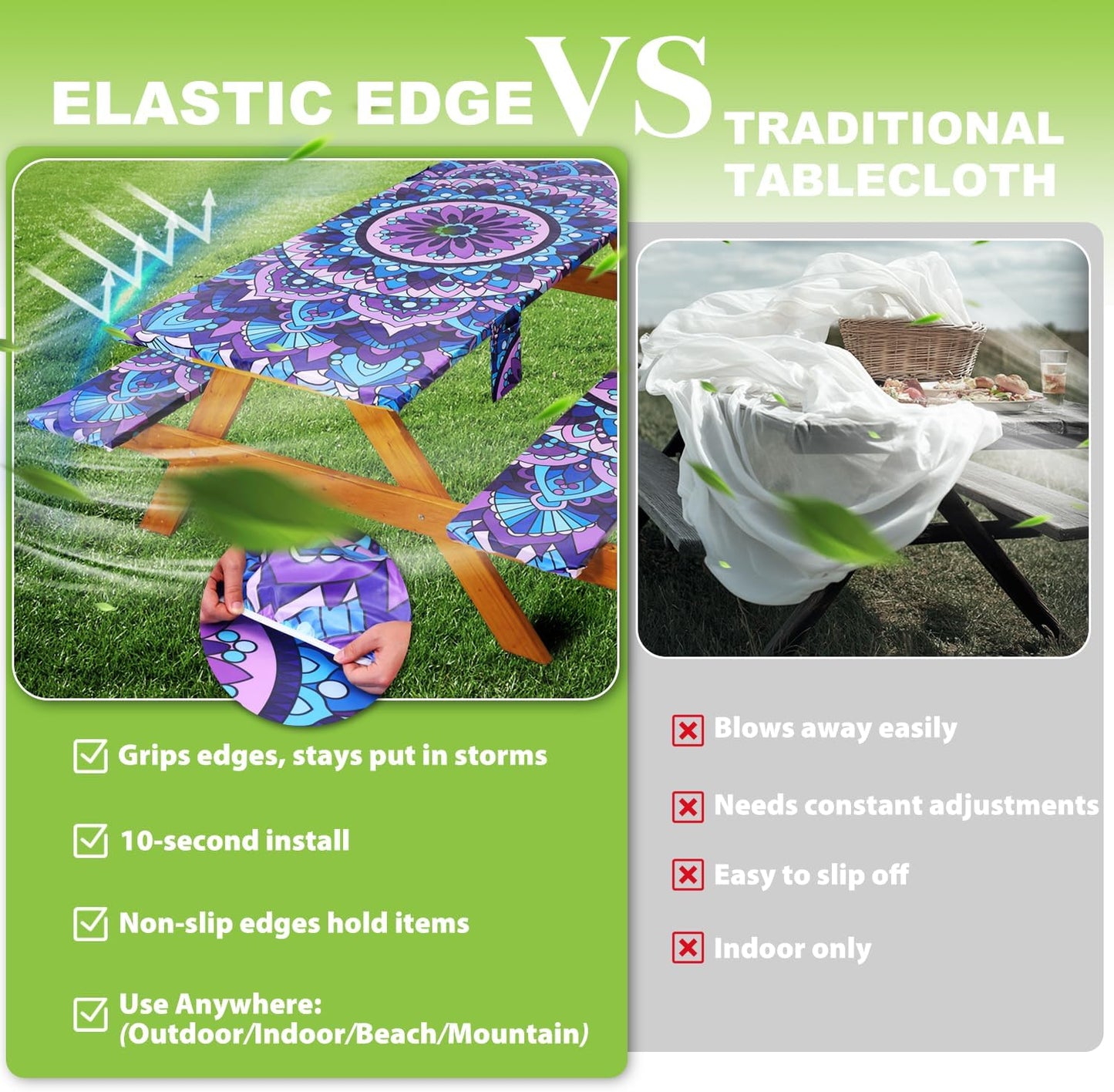 CampChic Table & Bench Cover Set