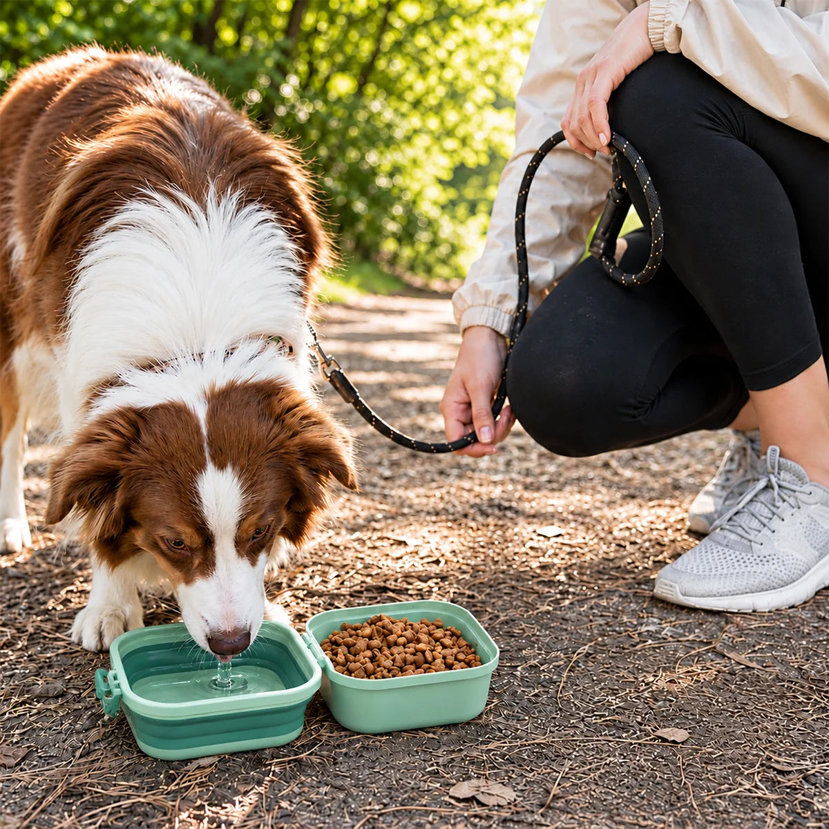 Collapsible Double Dog Bowl