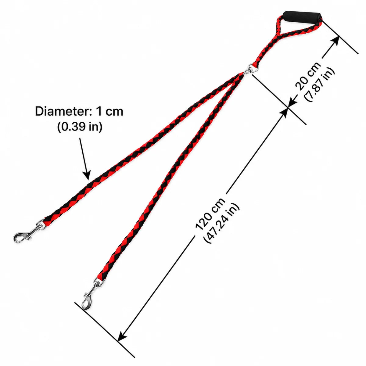Tangle-Free Braided Dual Dog Leash