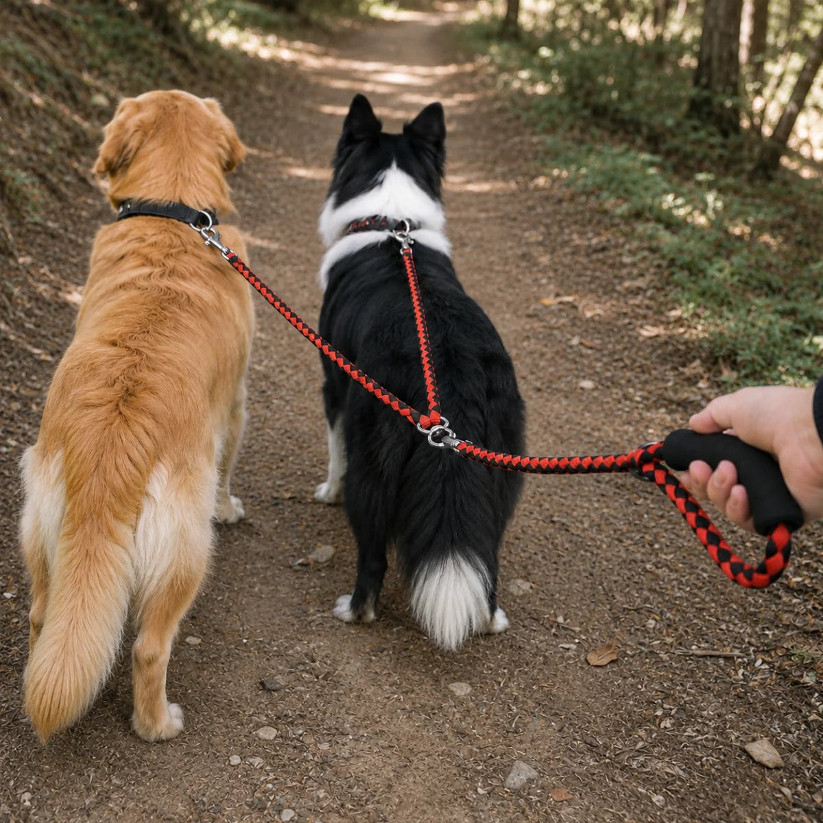 Tangle-Free Braided Dual Dog Leash