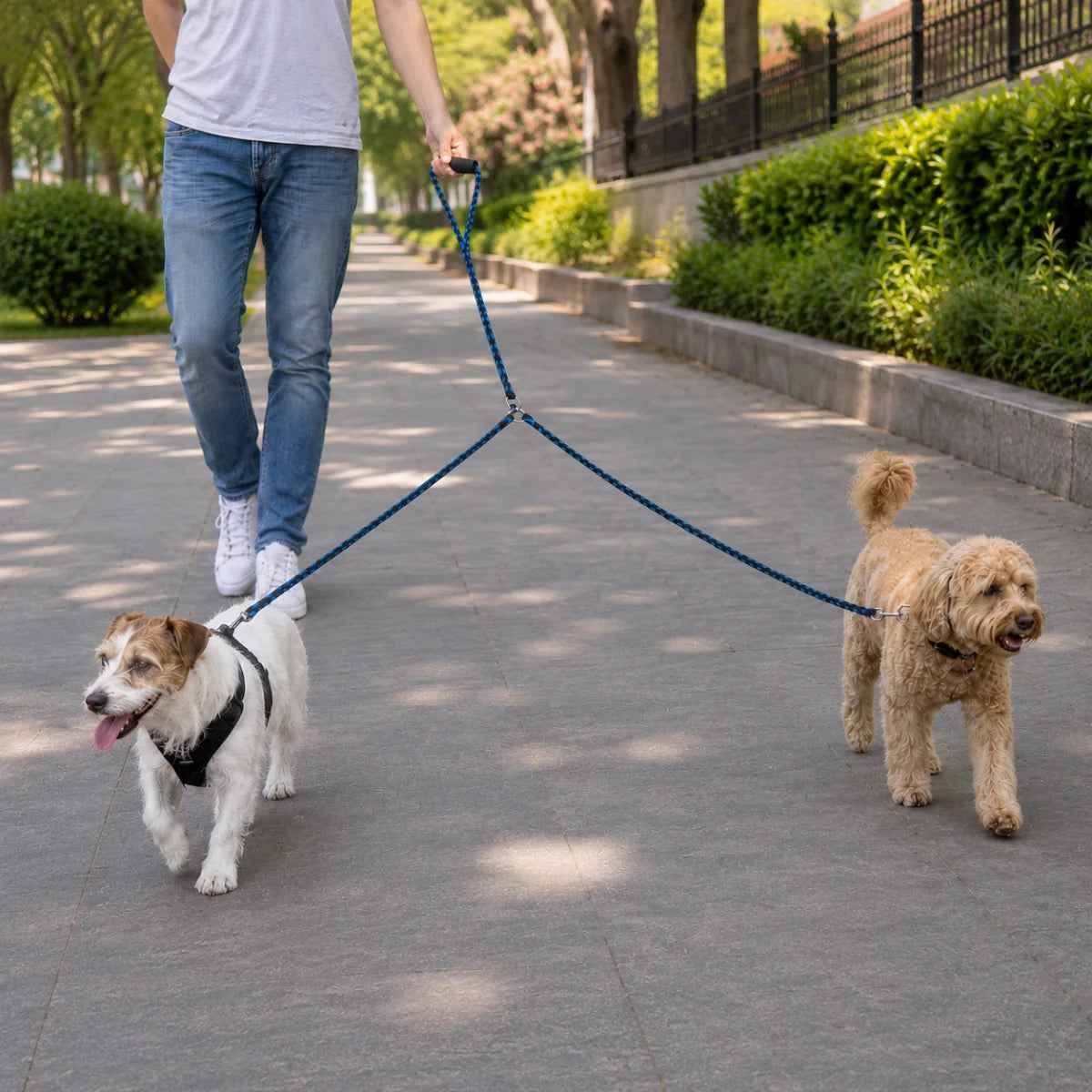 Tangle-Free Braided Dual Dog Leash