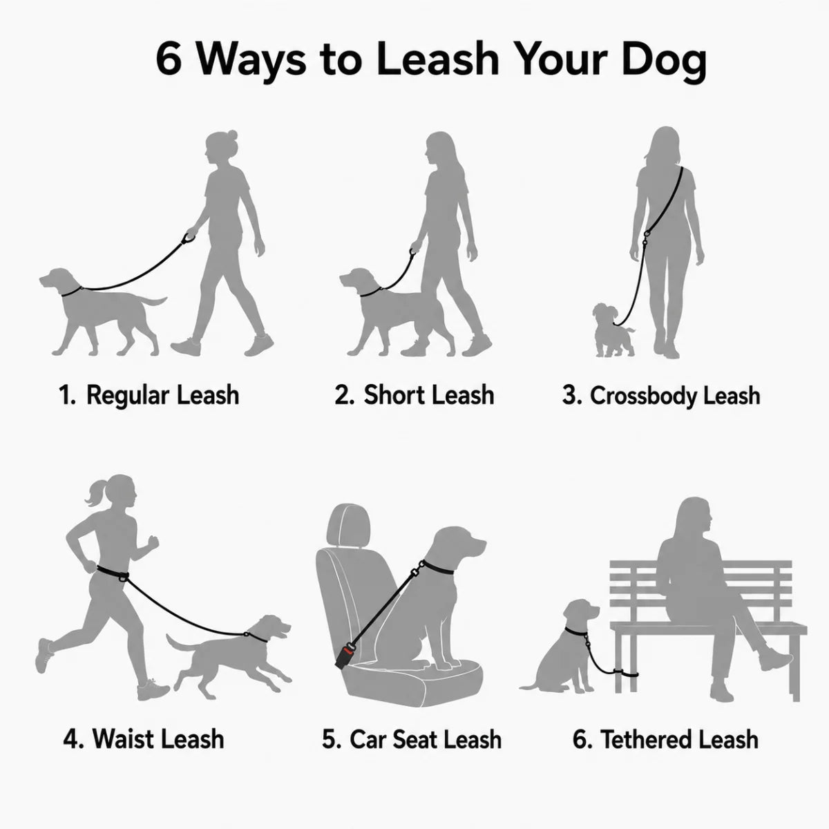 6-in-1  Multi-Function Elastic Dog Leash