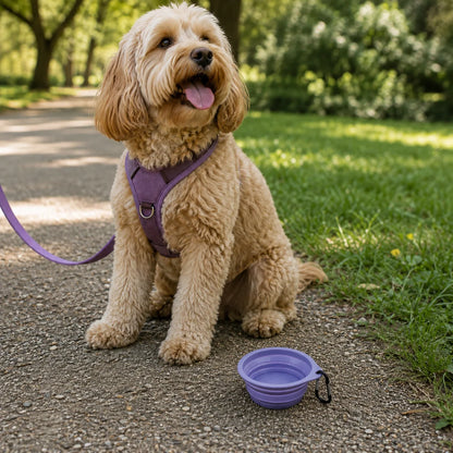 Carabiner Silicone Collapsible Dog Bowl