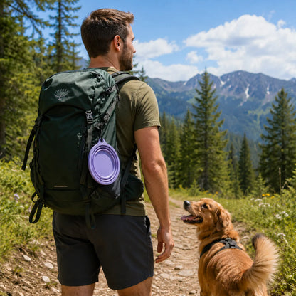 Carabiner Silicone Collapsible Dog Bowl
