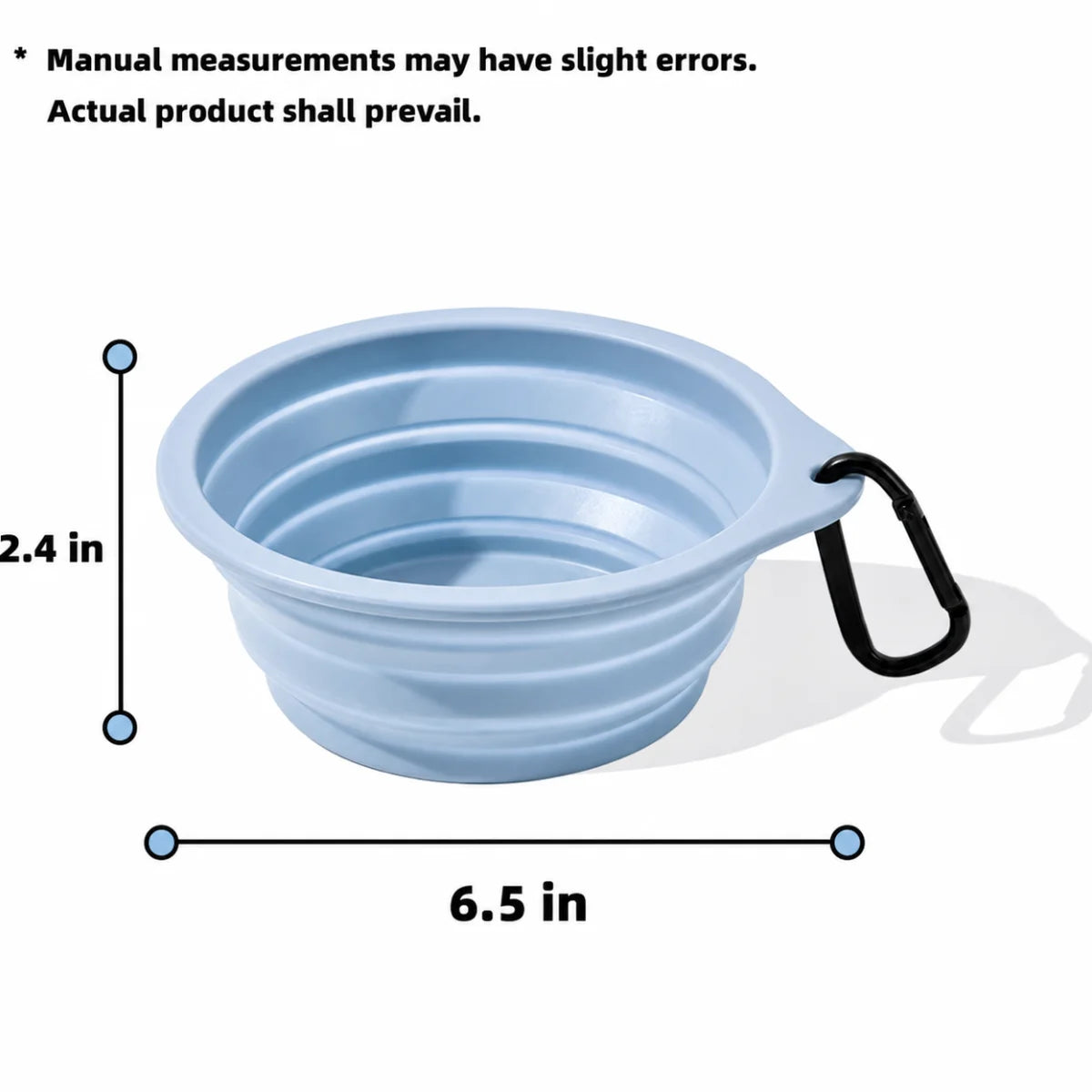 Carabiner Silicone Collapsible Dog Bowl