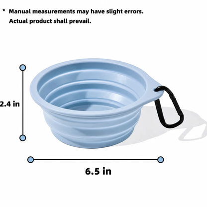 Carabiner Silicone Collapsible Dog Bowl