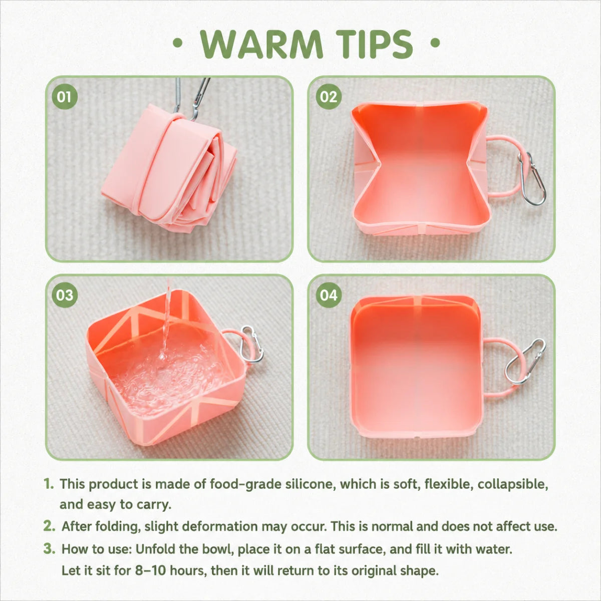 Hanging Silicone Collapsible Dog Bowl
