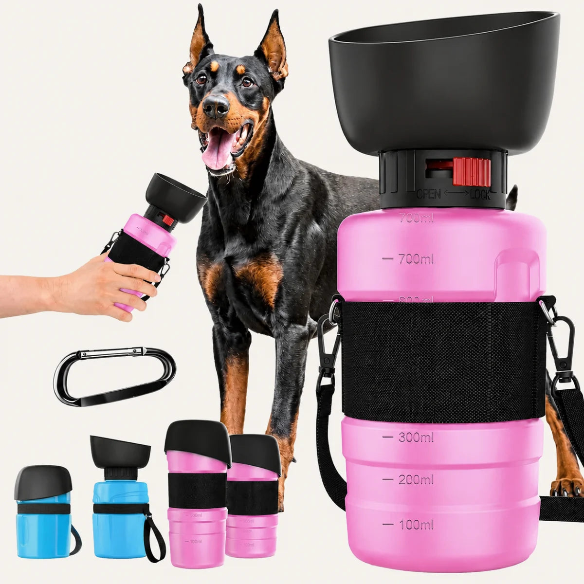 Large-Capacity Hanging Collapsible Dog Water Bottle