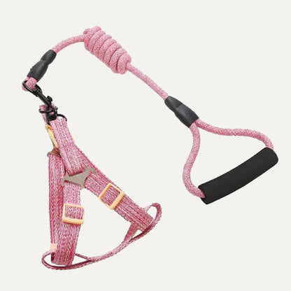 No-Choke Cotton Linen Dog Harness & Leash Set