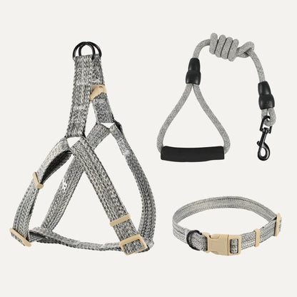 No-Choke Cotton Linen Dog Harness & Leash Set