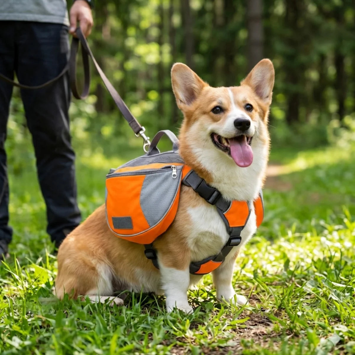 Quick-Release Padded Dog Saddlebag Backpack
