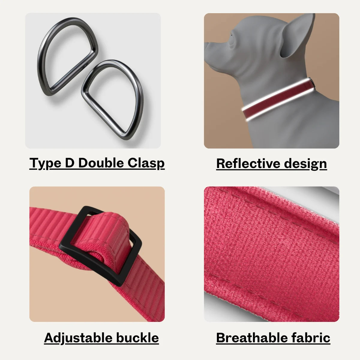Reflective Adjustable Nylon Dog Collar