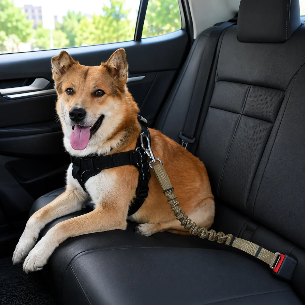 Shock-Absorbing Dog Seatbelt Leash