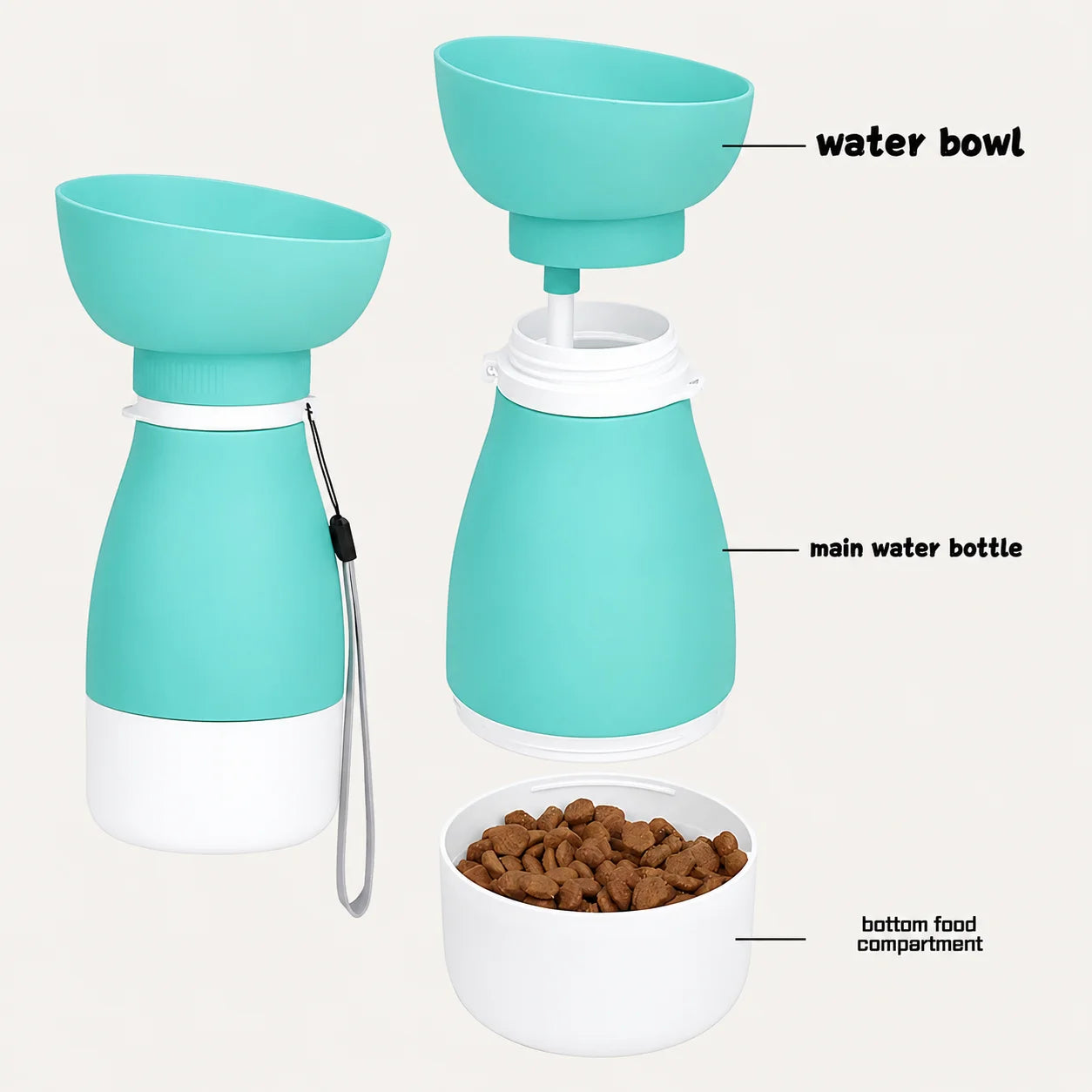 Outdoor 3-in-1 Portable Dog Travel Bowl