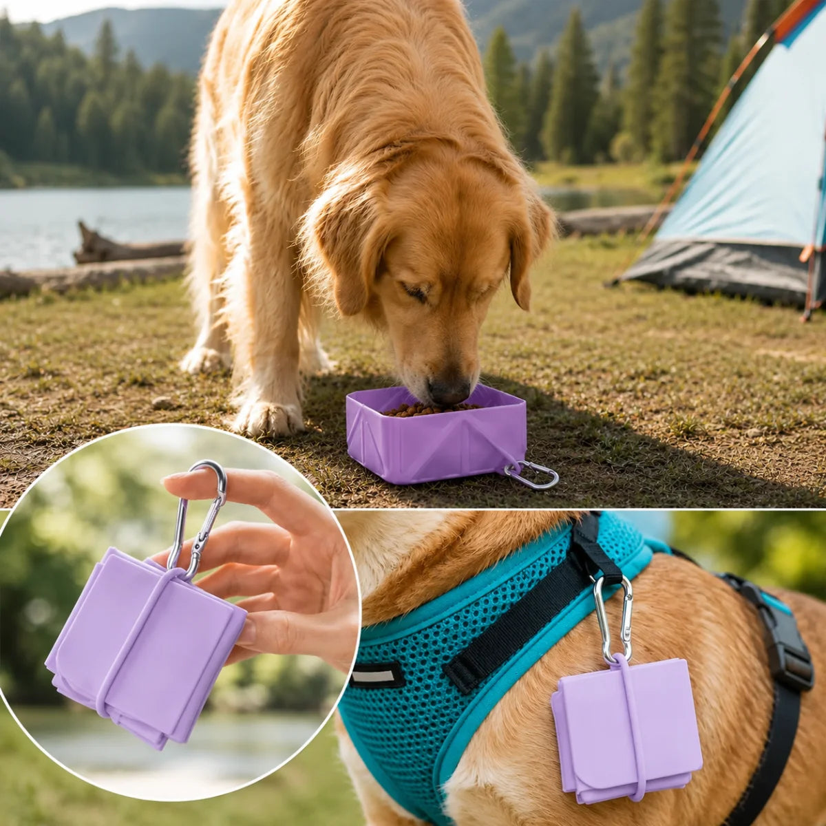 Hanging Silicone Collapsible Dog Bowl