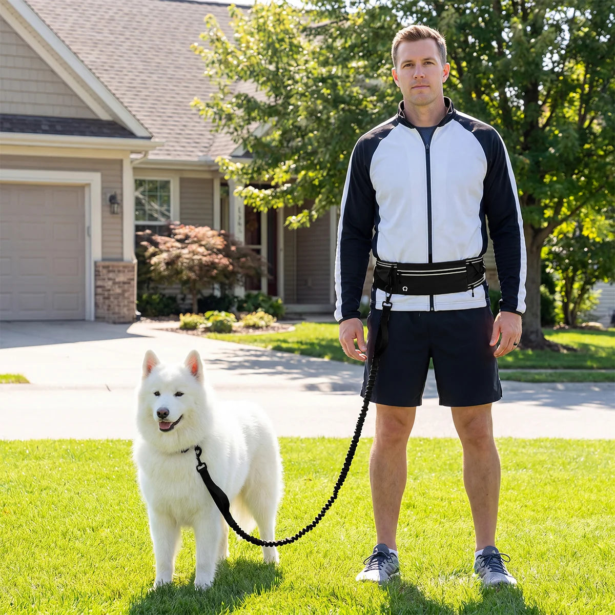 Reflective Hands-Free Running Dog Leash