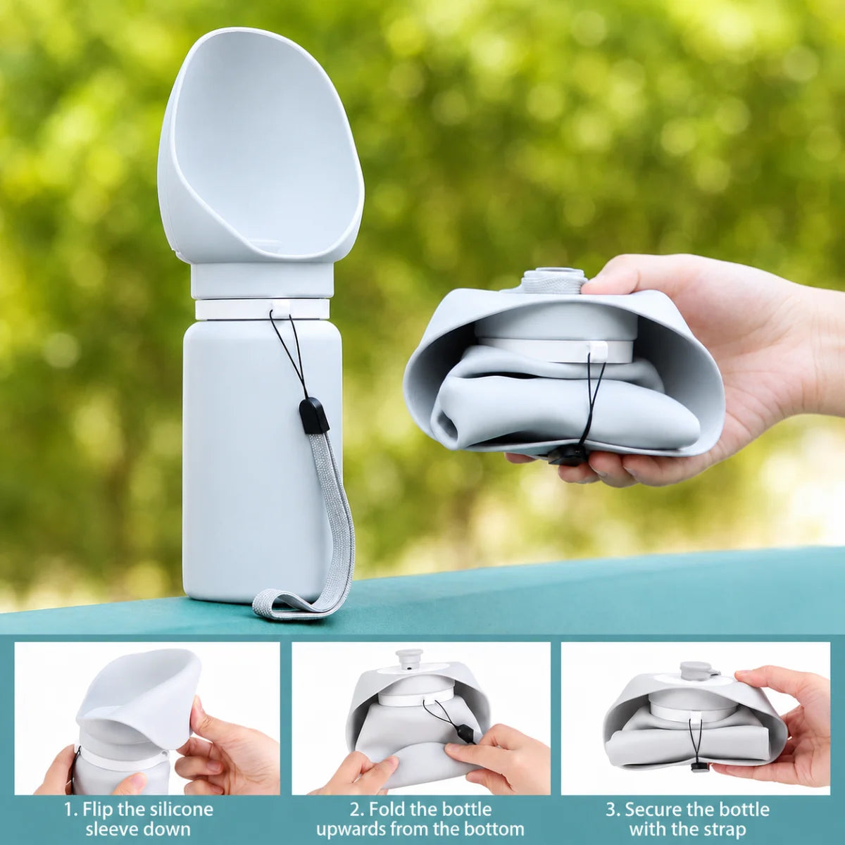Portable Foldable Silicone Dog Water Bottle