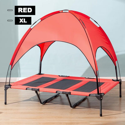 ShadePaws Elevated Dog Bed with Removable Canopy