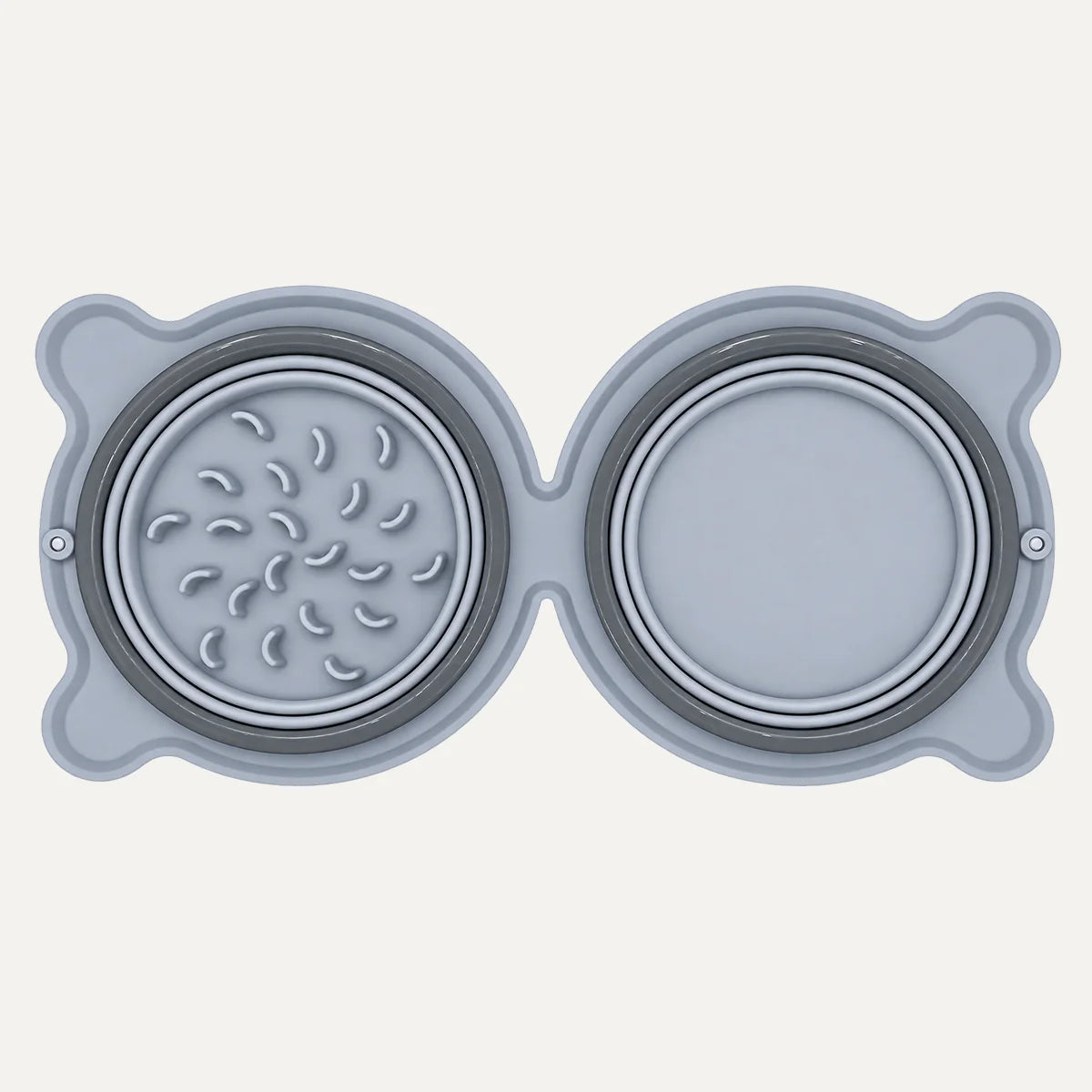 Portable Collapsible Slow Feeder Double Dog Bowl