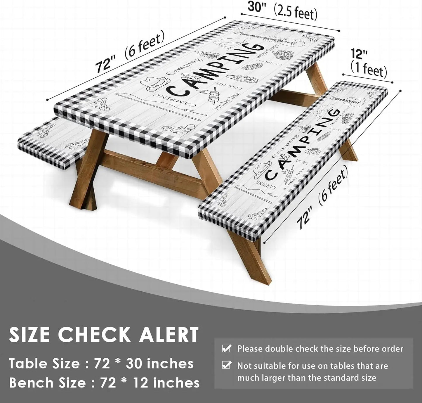 CampChic Table & Bench Cover Set