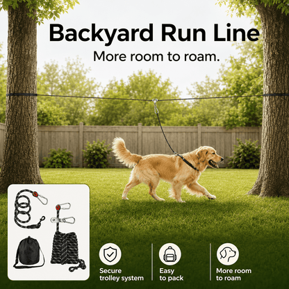 Overhead Outdoor Reflective Dog Tie Out Cable