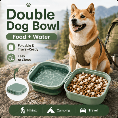 Collapsible Double Dog Bowl